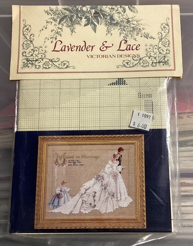 Lavender and lace cross stitch - and,