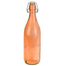 Glass Beverage Water Bottle 1 Litre Coloured Preserve Fridge Swing Top Clip Top