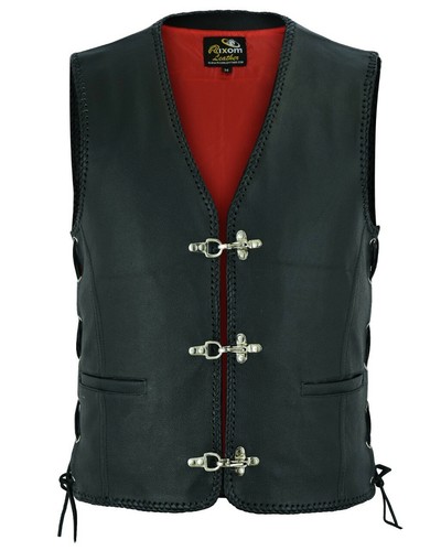 Leather waistcoat bikers vests - bikers,