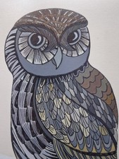 Original Painting Gray Owl