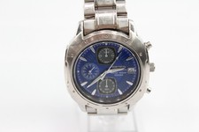 Vintage Seiko Mecha-Quartz Steel Chronograph Watch Quartz Working 