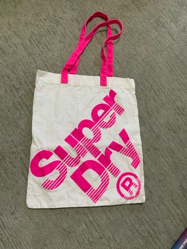 Superdry neon pink canvas tote - pink,