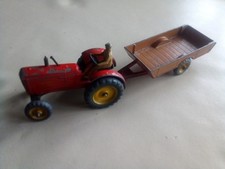 Vintage Dinky DIECAST MASSEY HARRIS TRACTOR & HALEOWEN TRAILER 278
