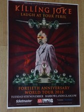 KILLING JOKE Concert poster - Glasgow 2018 music band show tour Gig memorabilia.