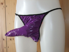 Sheath Pants Mens Condom Underwear Shiny Cire Nylon Glanz Briefs Pants Jock