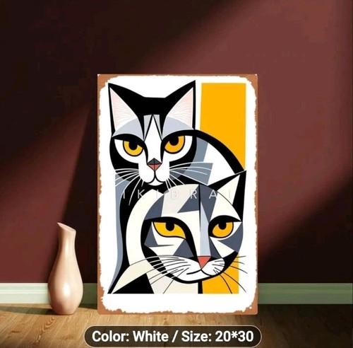 Picasso cubist cat - cat, wall