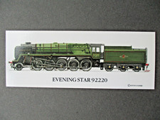 Railway BOOKMARK Locomotive EVENING STAR 92220 Train Spotters UNUSED