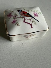 Royal Worcester Spode Palissy Goldfinch rectangular box