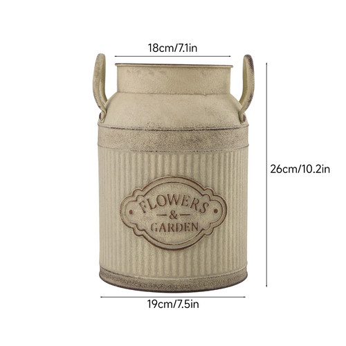 Rustic metal vase vintage - metal,