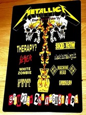 MONSTERS OF ROCK DONINGTON PARK 1995 SKID ROW SLAYER THERAPY  12X8 METAL SIGN
