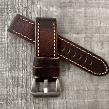24mm Brown Lychee Leather