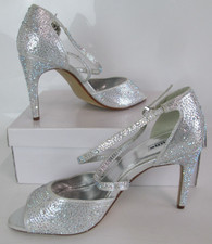 Dune London Ladies diamante High Heeled Sandel Strap Shoes Size 40 UK 7