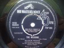 Malcolm Vaughan The Wedding 7" HMV POP923 EX 1961