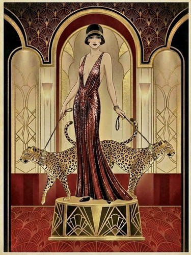 Art deco 1920s lady with - art,