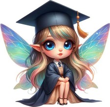 Watercolour Graduation Fairy Wall Art Bedroom Decor Vinyl Sticker Decal 6 Sizes