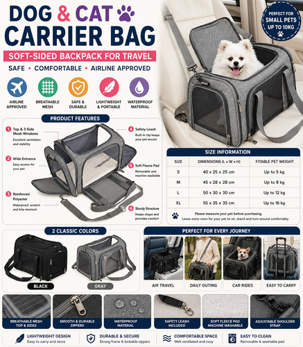 Large black grey - soft, pet