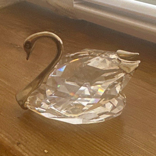 Clear faceted glass crystal - clear, glass/crystal