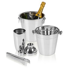 Bar Bucket Cocktail Shaker Set Bartender Home Kit Drinks Mixer Maker Ice Tongs