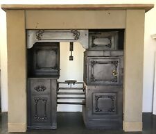 Restored Antique Cast Iron Victorian Kitchen Cooking Range Fireplace Hob (LG078)