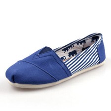 TOM Unisex Shoes Slip-on Casual Flats Solid Canvas Leisure Loafer Shoes UK