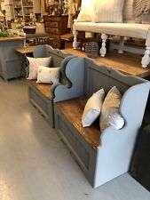 1 Grey Bench,Pew Shoe Storage,pine Seat,Porch Hall Bench,Kent Furniture Showroom
