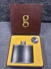 Boxed W. A. Goold Stainless Steel 4oz Hip Flask with Funnel