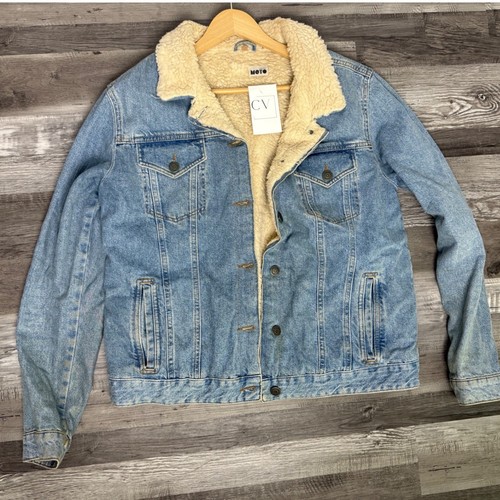 Topshop moto denim - denim, sherpa