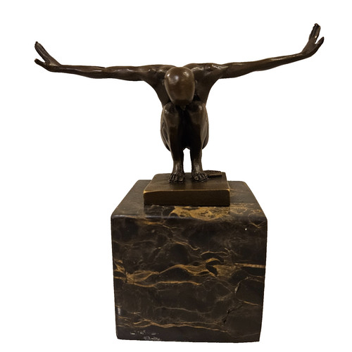 Bronze swimmer diver - swimmer, sculpture