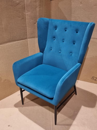 Teal velvet armchair - velvet,