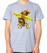 Bear Riding A Bike Surfboard