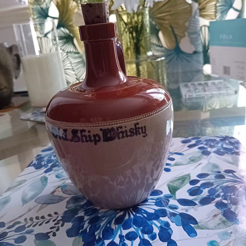 Old ship whisky flagon - ship,