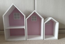 White, Pink Townhouse Wall Shelves. Great Little Trading Company