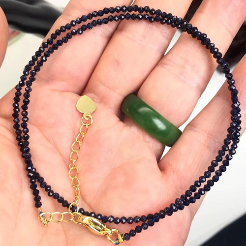 Natural stone beaded necklace - natural,