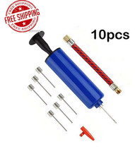 Inflating Fast Hand Air Pump With Needle Adapter For Soccer Ball Football 10Pcs