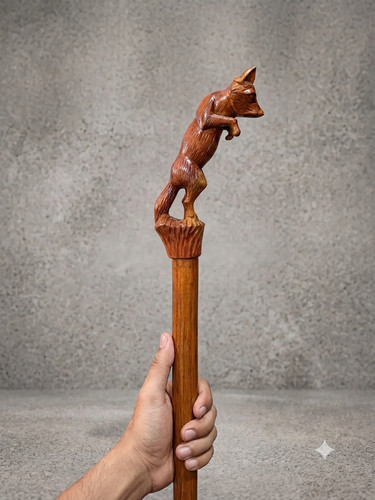 Hand carved fox - carved,