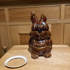 P & K RABBIT SWEET JAR BROWN CERAMIC BUNNY Cookies Cute Vintage 60 /70’s