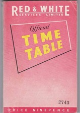 RED & WHITE BUS TIMETABLE BOOK