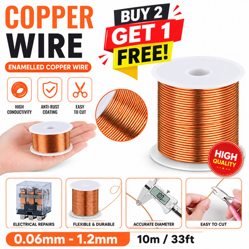 Copper wire 06mm 2mm - copper, 0.06mm-1.2mm