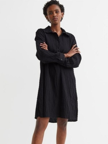 Black crinkled cotton - black,