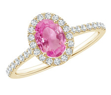 14k Solid Gold Pink Sapphire &