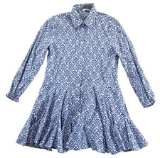 ZARA Blue White Floral Cotton