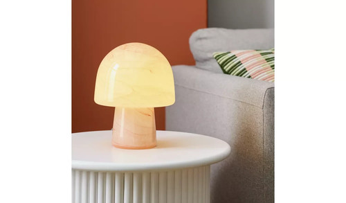 Peach mushroom table lamp - peach,