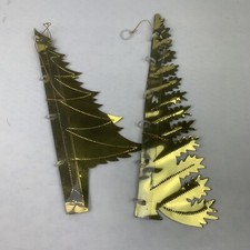 Christmas Foil Decorations Xmas Trees Gold Silver 1980s