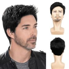 1Pc Men Natural Wig ShortStraight Wavy Hair Male Wig Cosplay Casual Party Daily◈