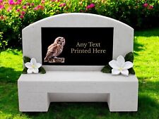 Personalised Large White Memorial Bench With Plaque Grave Marker (UV PRINTED)