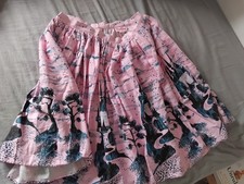 Pin Up Couture Skater Skirt Pink Fairytale Castle Print Size 2X