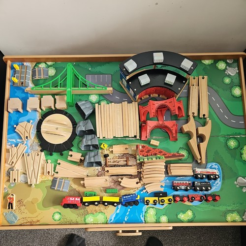 Wooden train track railway - train,