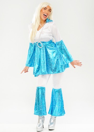 Womens blue 1970s disco dancer - blue,