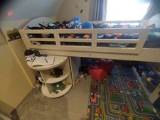 Kids mid-riser bed with desk