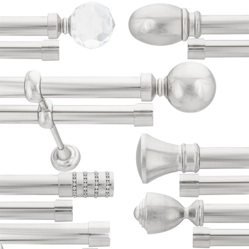 Inox double metal curtain pole - double,